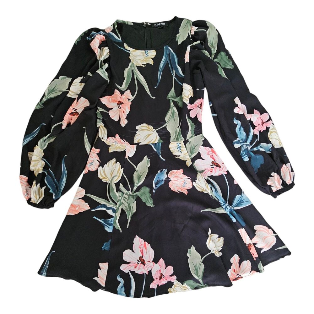 Yumi Kim Women's XS Floral Print Westview Black Wild Love Dress $218 - Picture 2 of 12